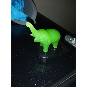 Chinese jade green elephant collectable with stand